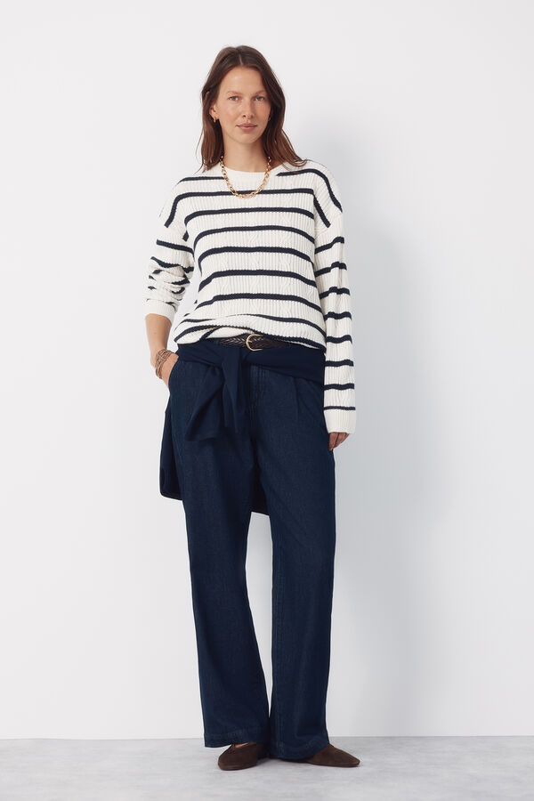 Cortefiel Soft feel jumper Printed white