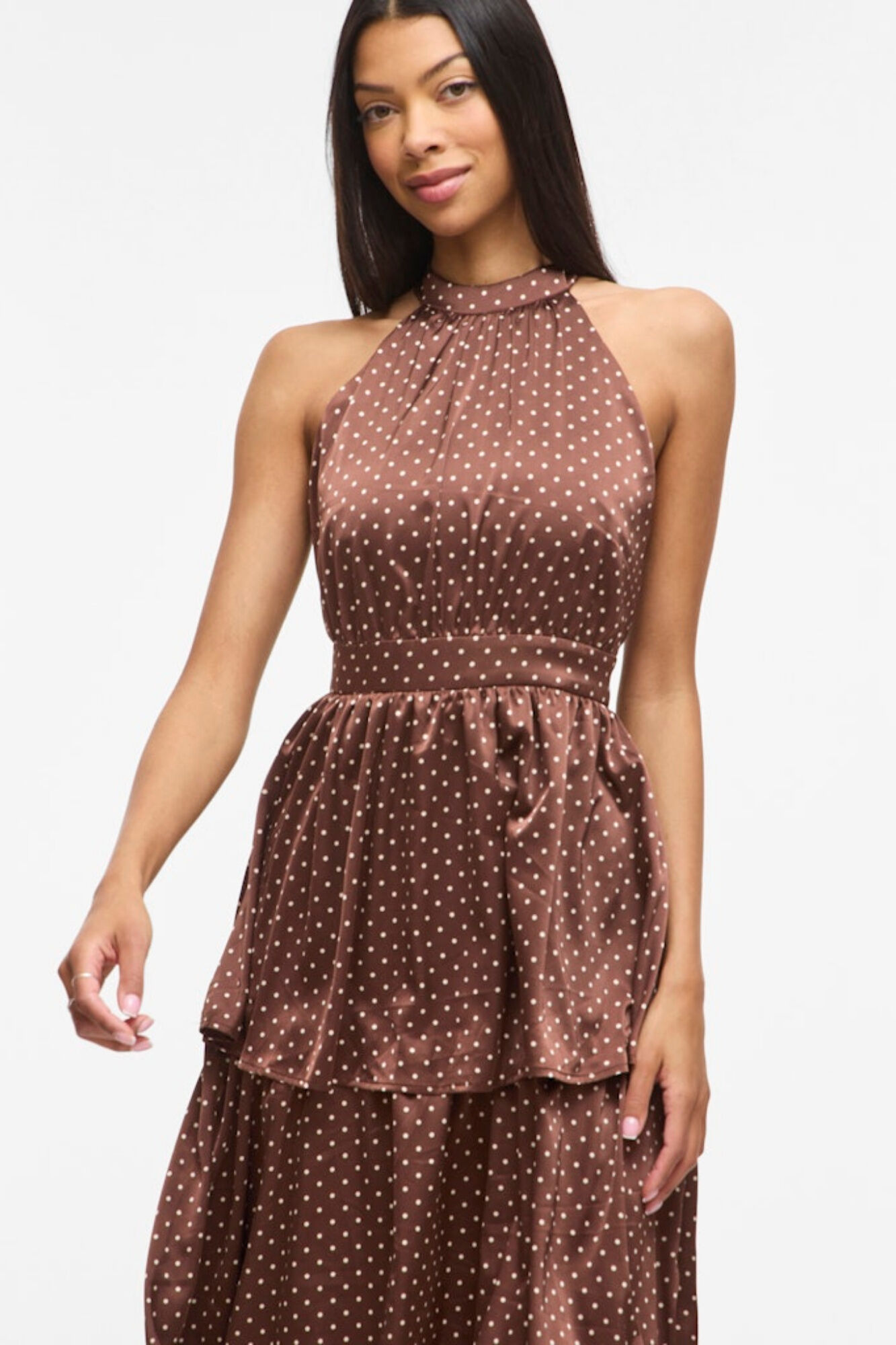 Vila Vestido de festa comprido de bolinhas