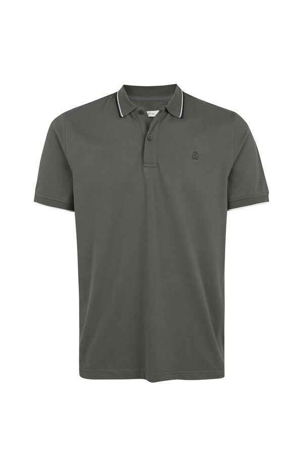 Cortefiel Piqu&eacute; polo shirt Kaki