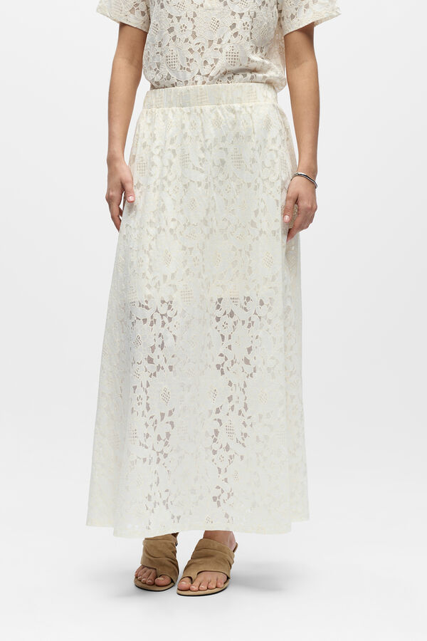 Object Saia comprida de renda Branco