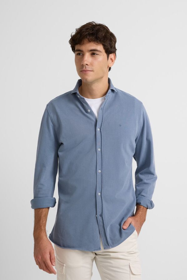 Silbon Camisa desportiva lisa Azul