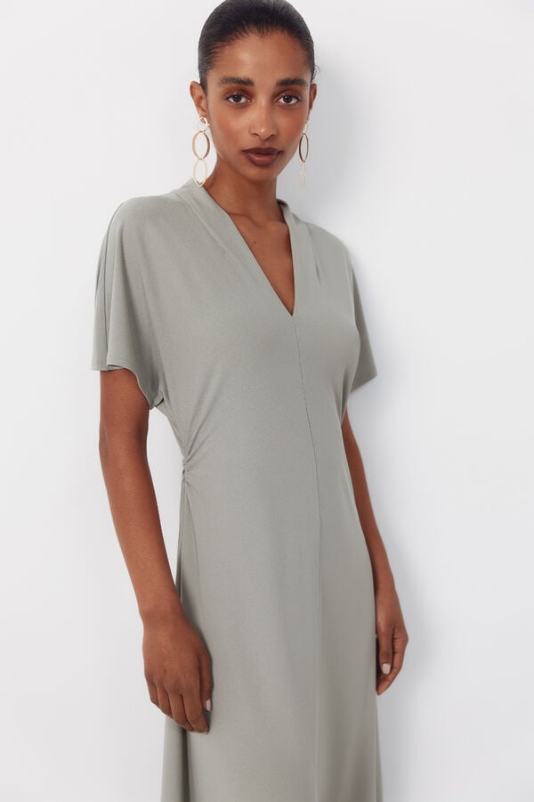 Cortefiel Printed dress Kaki