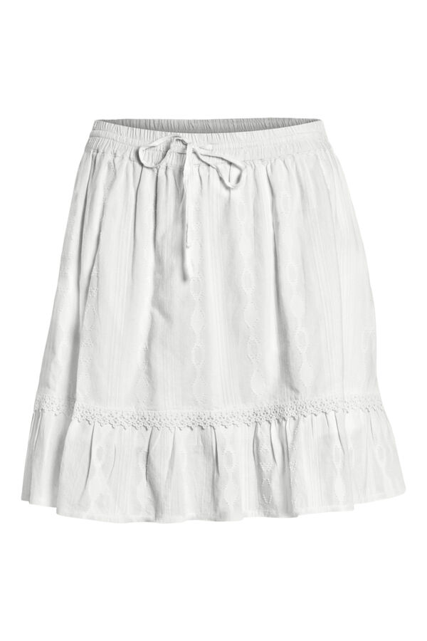 Cortefiel Short embroidered skirt White