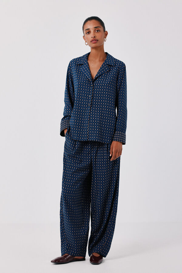 Cortefiel Camisa de pijama estampada Azul