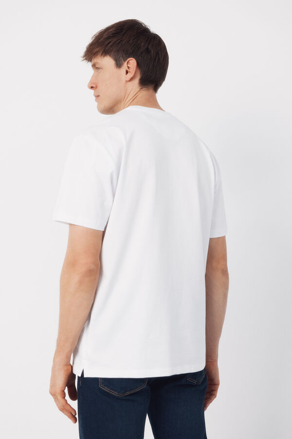 Cortefiel Camisola básica com bolso Branco