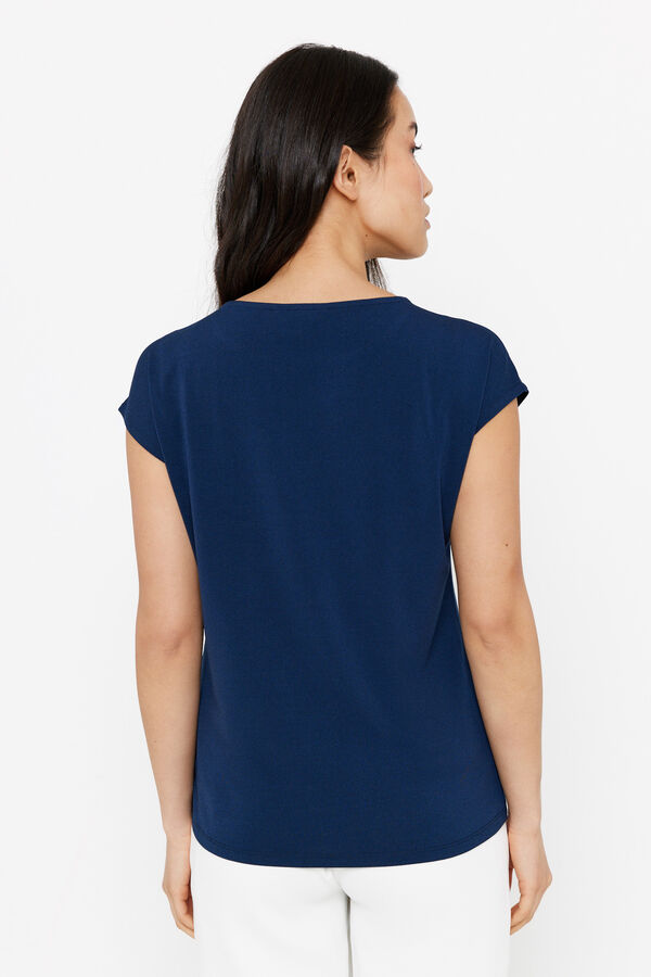 Cortefiel Kersey-knit top with chain detail Navy