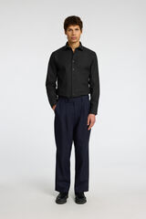 Selected 100% cotton long-sleeved dress shirt Black