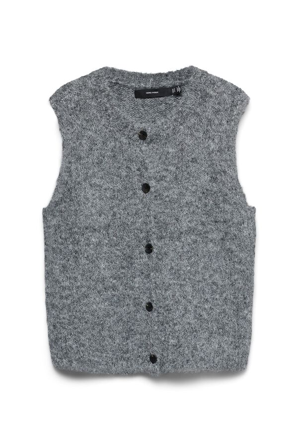 Vero Moda Colete de malha com bot&otilde;es Cinzento