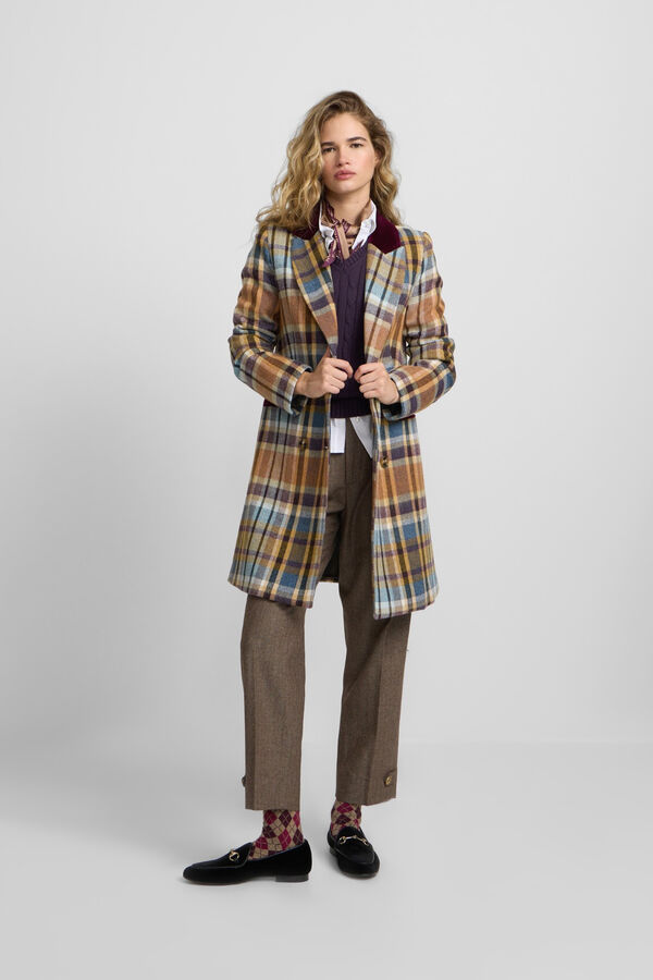 Silbon Casaco sobretudo cruzado Castanho