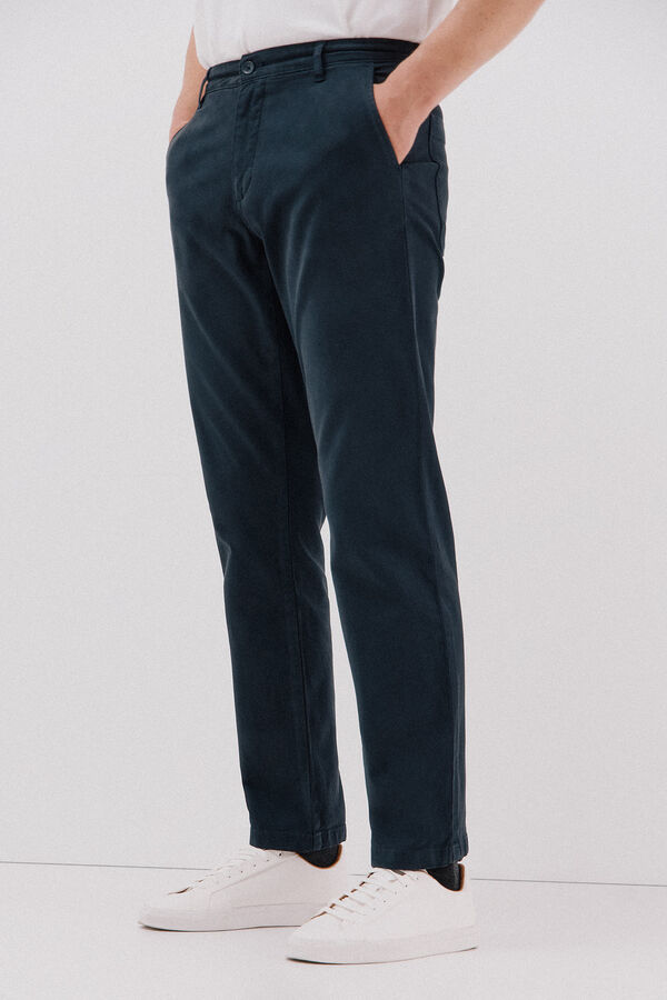 Cortefiel Washed chinos pants Navy