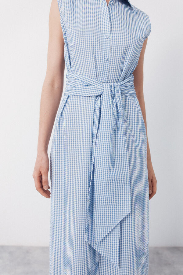Cortefiel Gingham shirt dress Blue