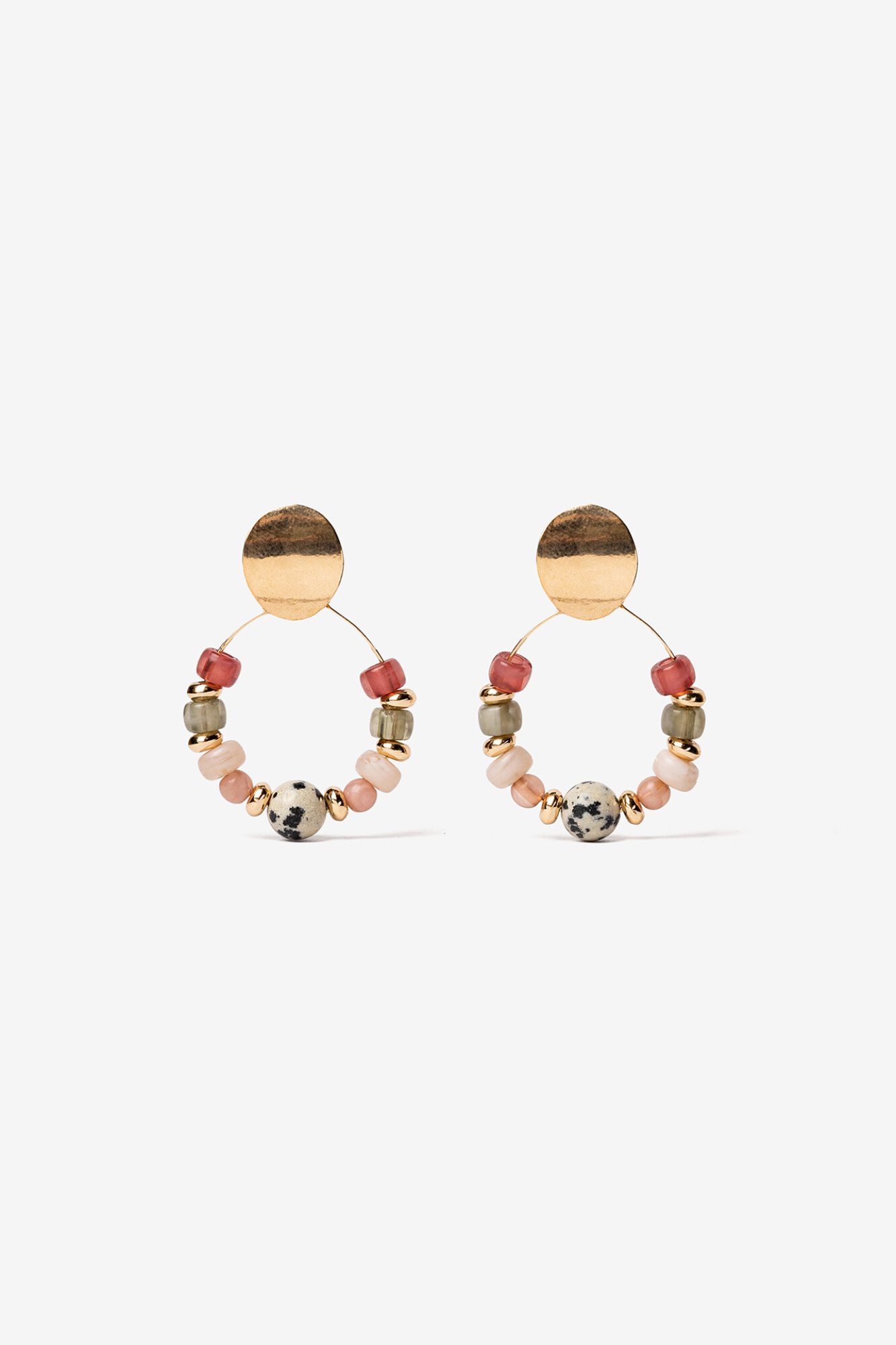 Vilanova Pendientes con Colgante de Aro y Cuentas