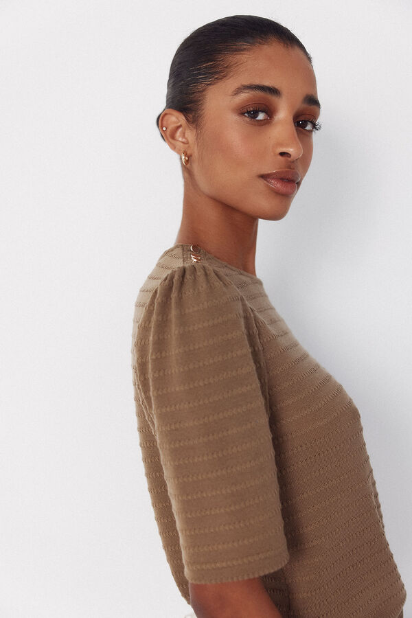 Cortefiel Camiseta estructura rayas Kaki