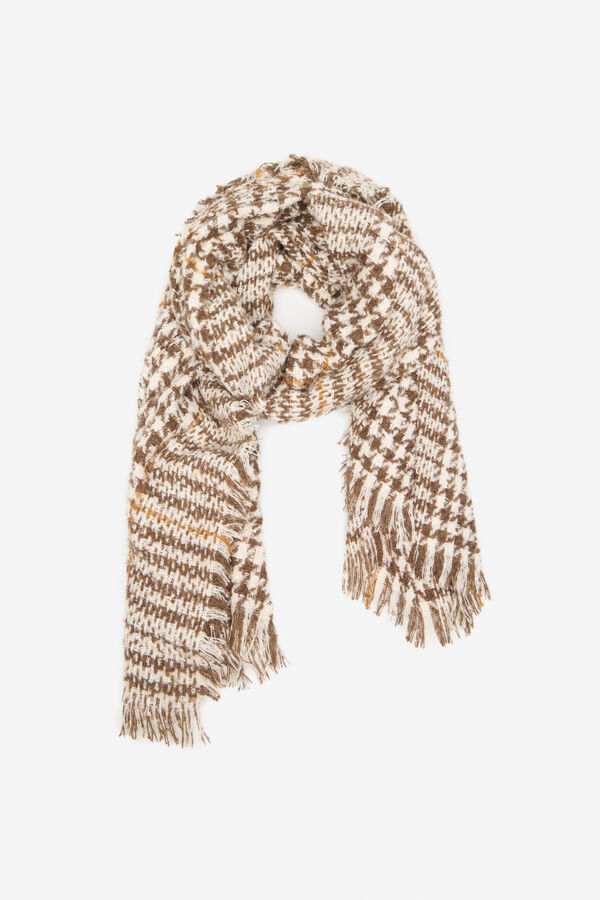 Cortefiel Harris check scarf Printed brown