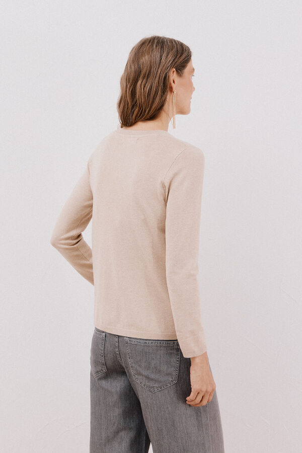 Cortefiel Short-sleeved jumper Nude