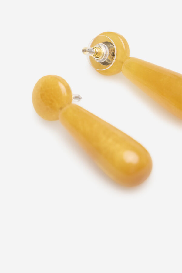 Cortefiel Pendientes l&aacute;grima resina Amarillo