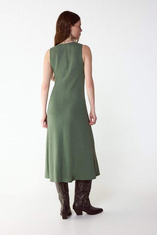 Slowlove Vestido b&aacute;sico com estrutura Verde