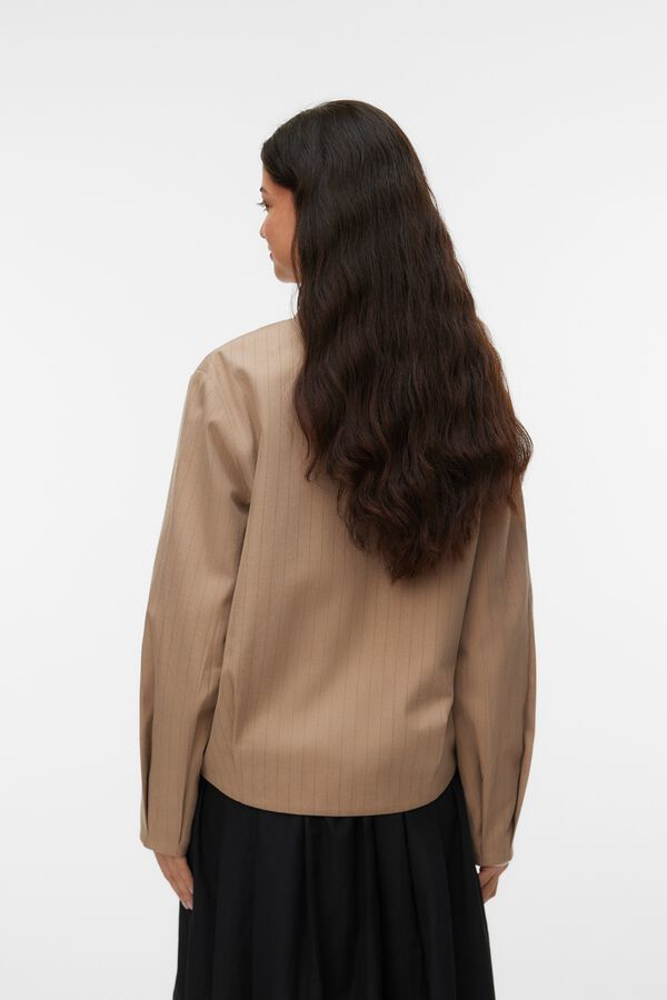 Vero Moda Blus&atilde;o de risca de giz Castanho