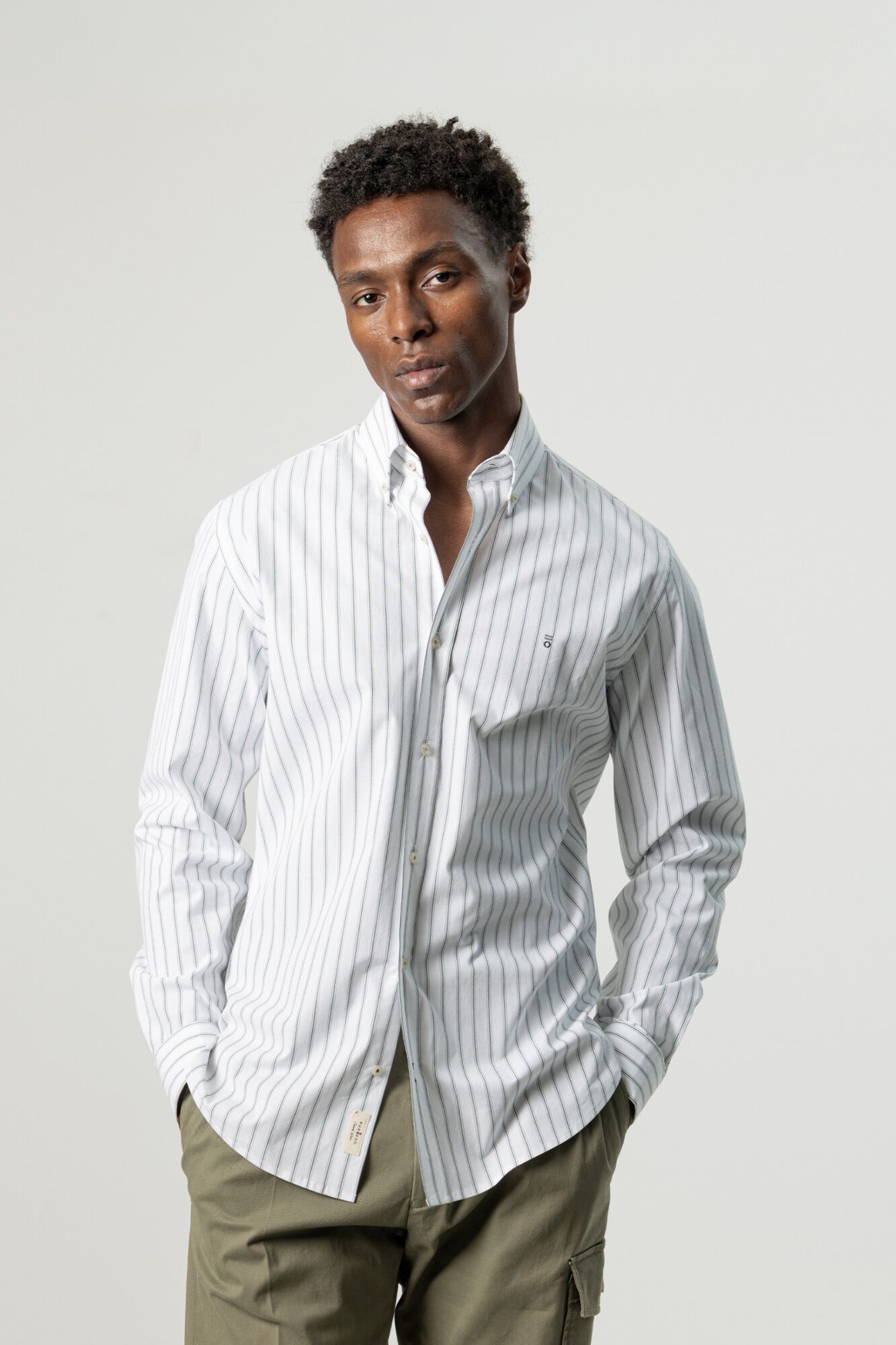 PuroEGO Camisa de riscas em algod&atilde;o