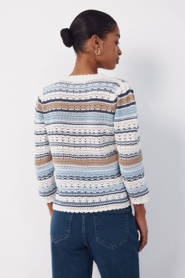Cortefiel Multicoloured striped jumper Blue