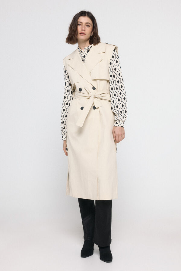 Vero Moda Chaleco largo de doble abotonadura Cinzento