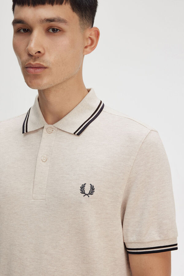 Fred Perry Polo com acabamento em duas listras Tostado