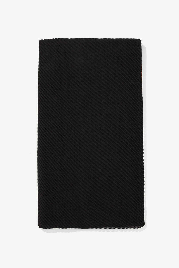 Vilanova Lenço retangular plissado Preto