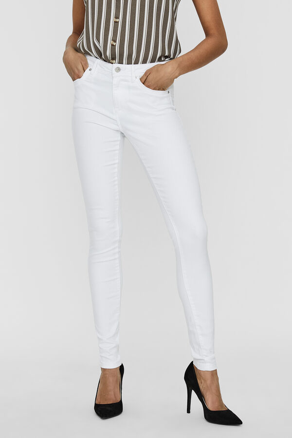 Vero Moda Jeans pitillo tiro alto Branco