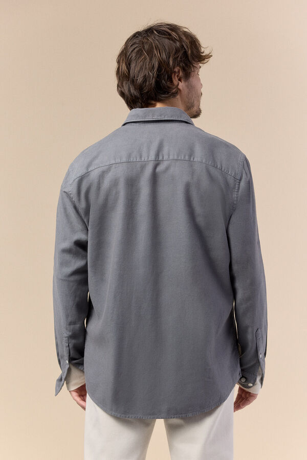 OOTO Camisa lisa fluida Cinzento