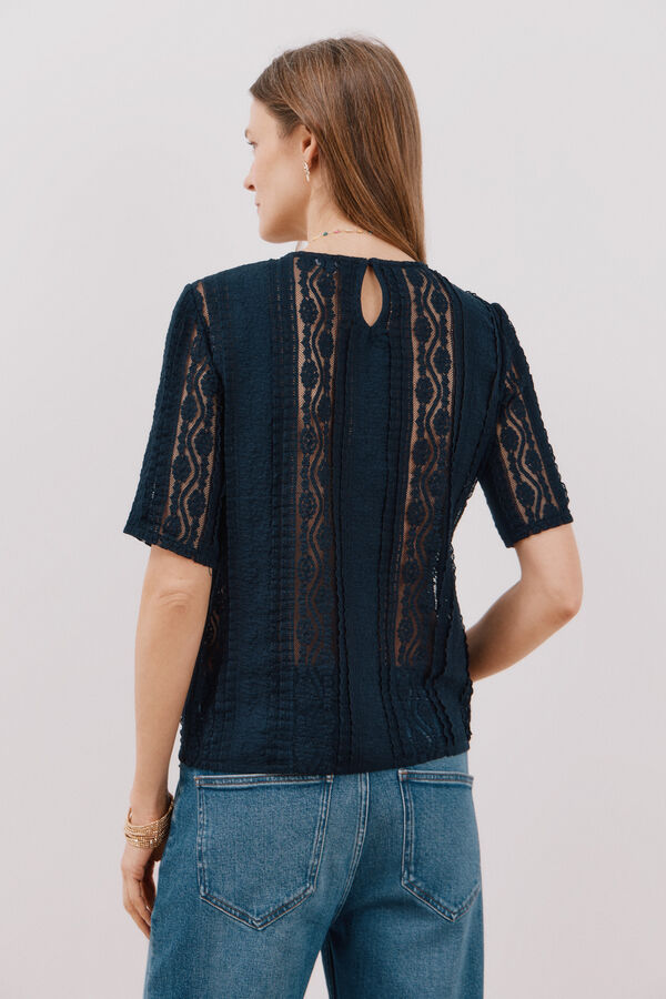 Cortefiel Lace top Navy