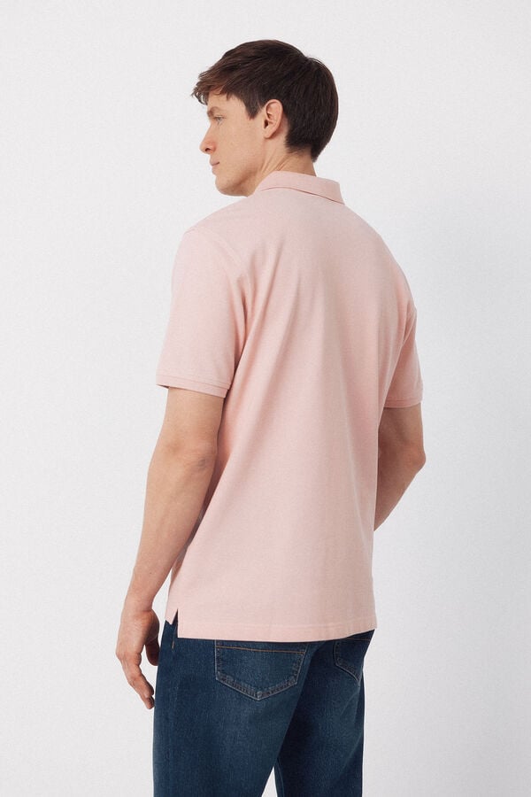Cortefiel Basic piqu&eacute; polo shirt Pink