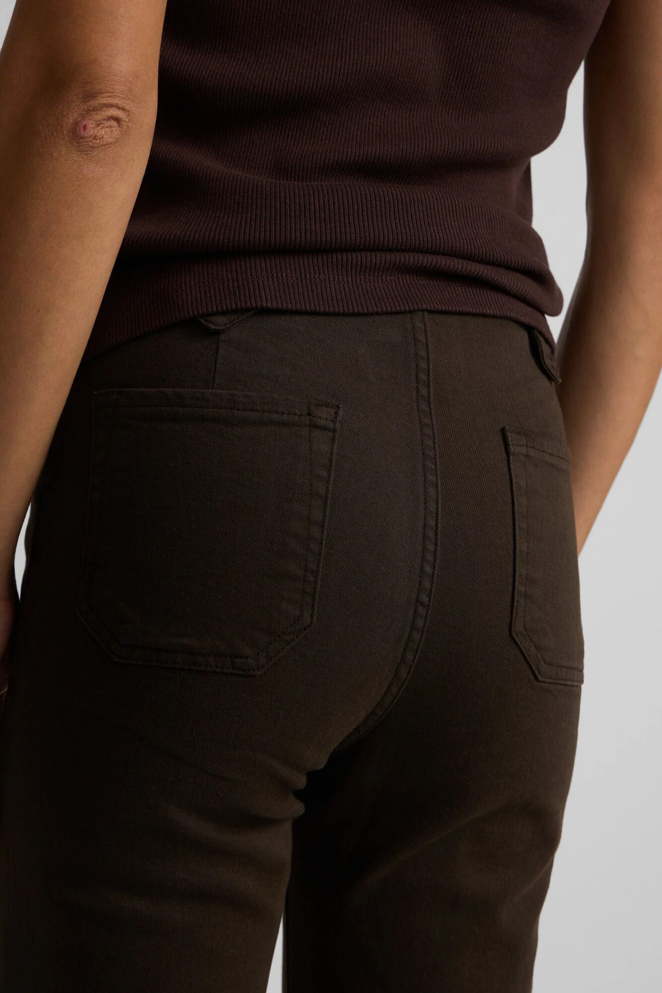 Silbon Denim straight trousers with buckle detail