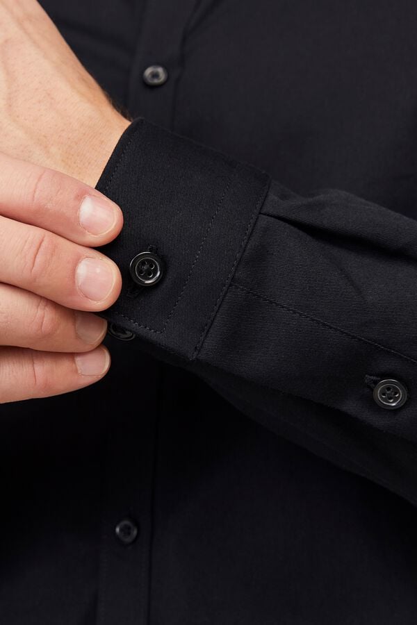 Jack & Jones Camisa slim fit em algod&atilde;o Preto
