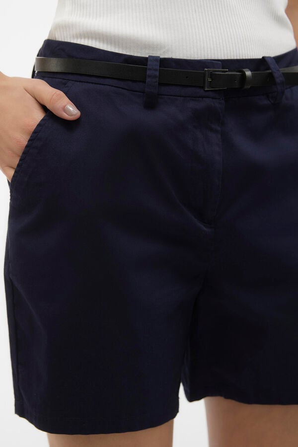 Cortefiel Shorts estilo chino con cinturón Azul marino