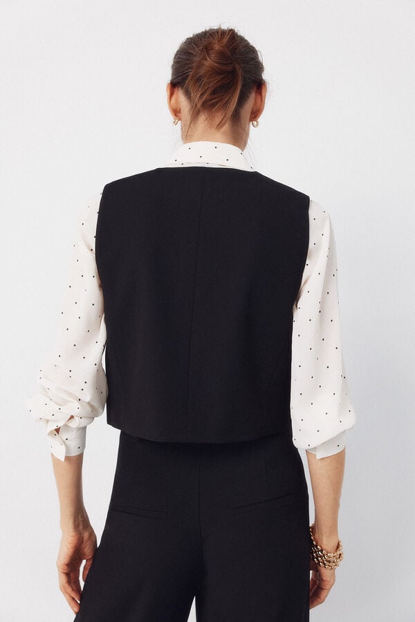 Cortefiel Waistcoat Black