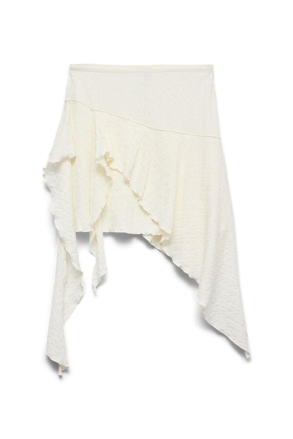 Vero Moda Asymmetric ruffle skirt White