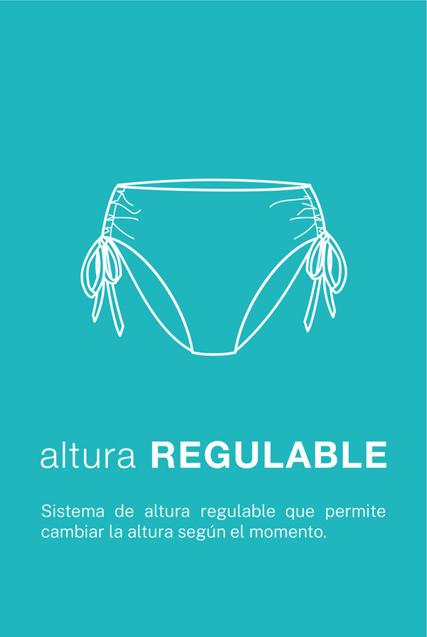 Cortefiel Calcinha de biqu&iacute;ni com amarra&ccedil;&atilde;o lateral. Verde