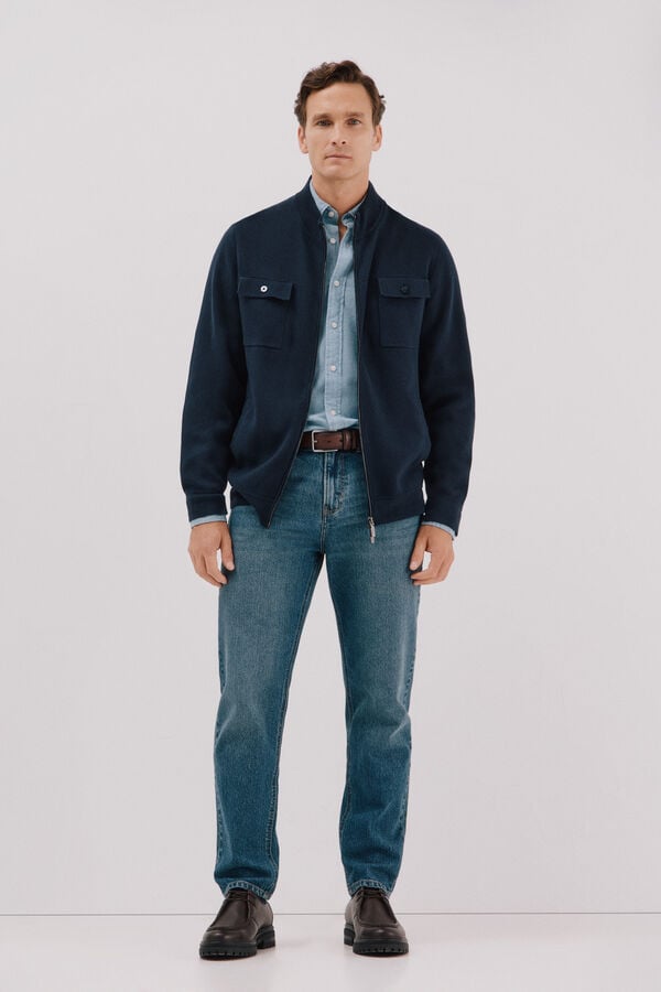 Cortefiel Christmas jersey-knit  Navy