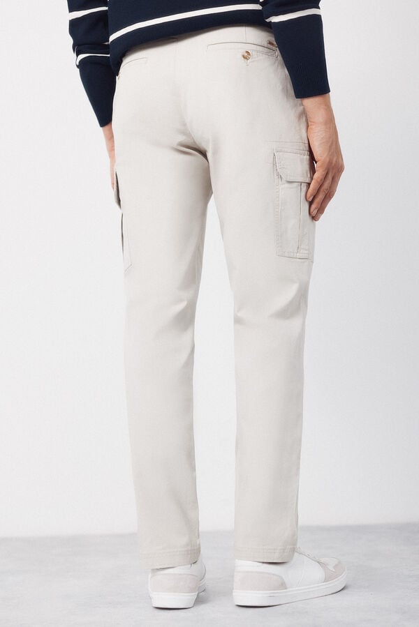 Cortefiel Tapered cargo pants Beige