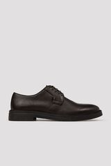 Cortefiel Leather lace-up shoes Dark brown