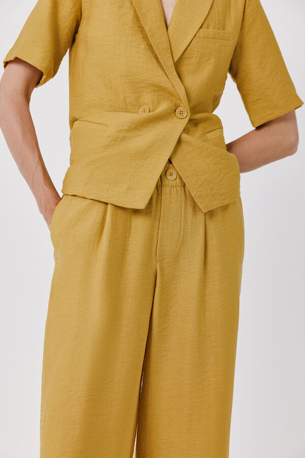 Cortefiel Cal&ccedil;a fluida larga Amarelo