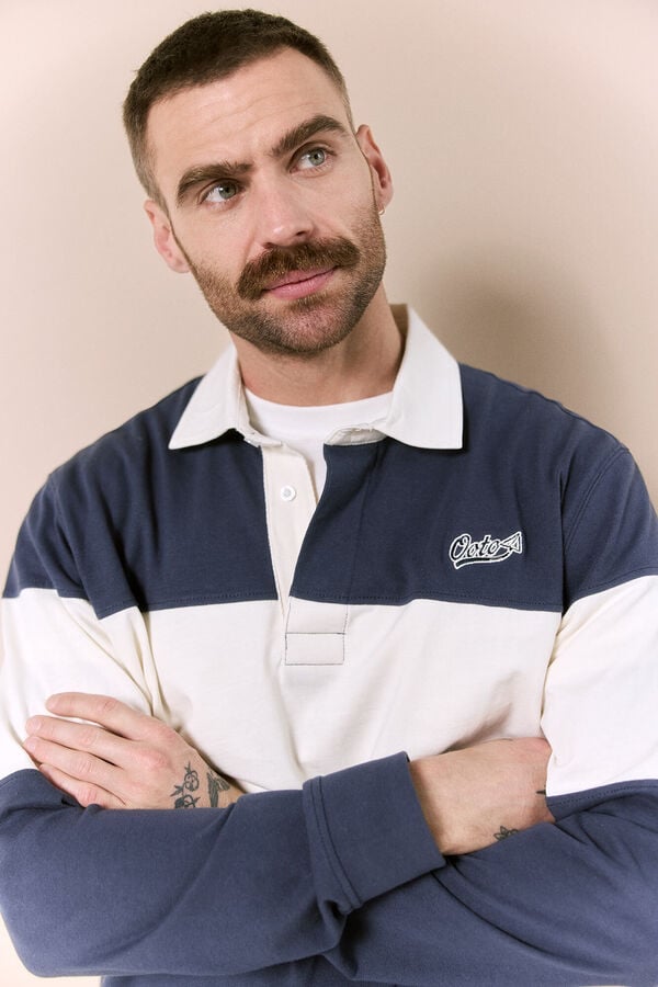 OOTO Polo de rugby de manga comprida Azul