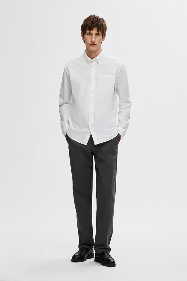 Selected Camisa Oxford de corte regular Branco