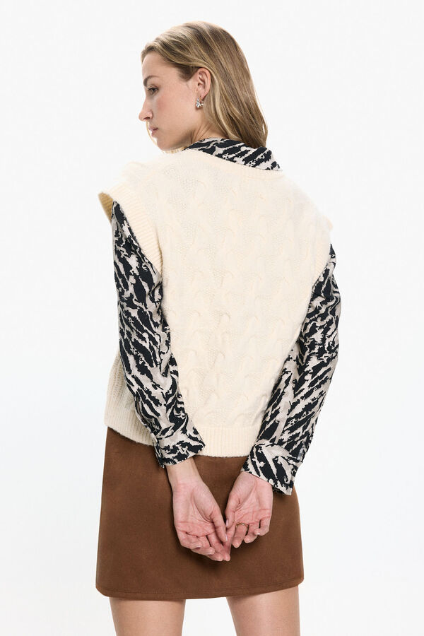 Vero Moda Colete com malha em V Tostado