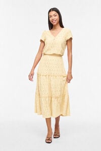 Vila Falda midi con calados de algod&oacute;n