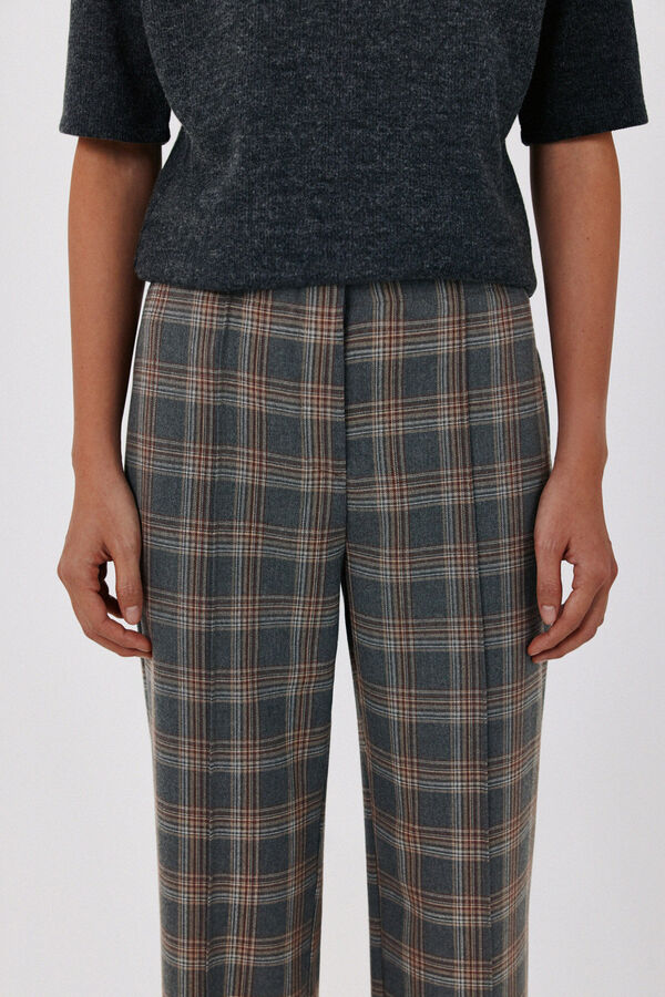 Cortefiel Women's tailored trousers Printed white