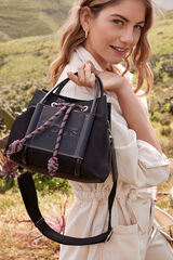 Cortefiel Empire Soft black bucket bag Black