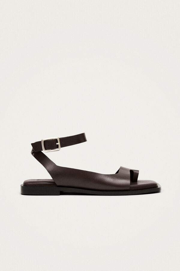 Alohas Leather sandals Tebas Dark brown