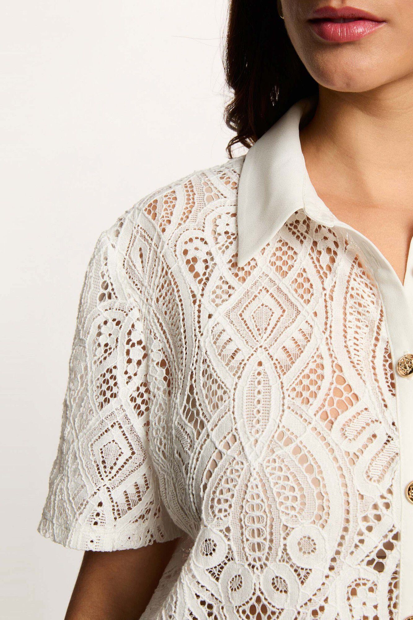 Morgan Lace high neck shirt