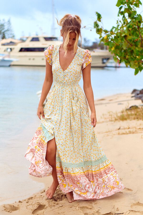 Jaase Vestido comprido Carmen Verde